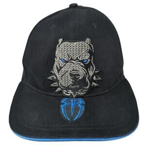 Roman Reigns Bulldog Snapback Cap Black One Size Adjustable Cotton Authentic WWE